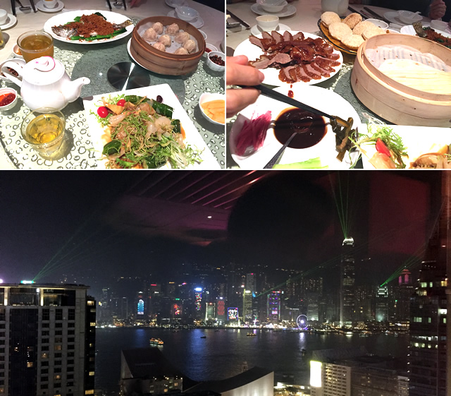 香港オフ会のディナーは夜景がきれいな北京ダック